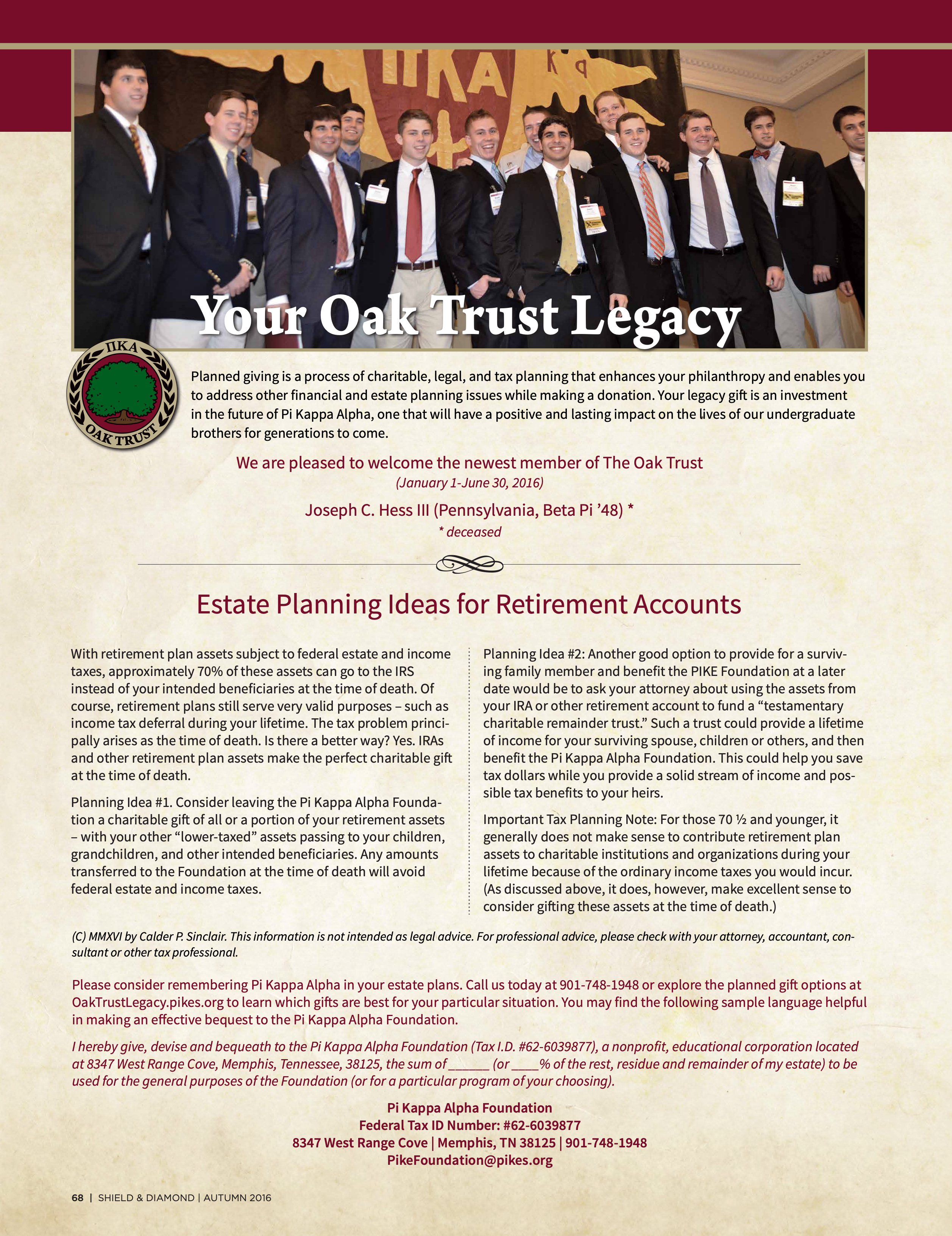 Your Oak Trust Legacy